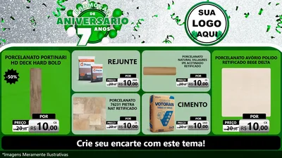 Modelo de TV para TV Horizontal com o tema Promoção de Aniversário - 7 Anos para Pisos e revestimentos