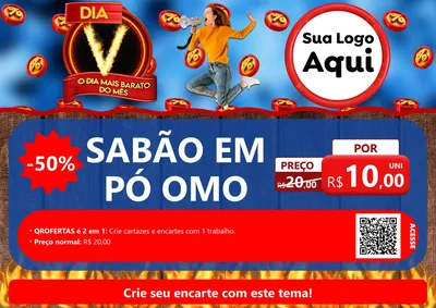 Modelo de Cartaz para Cartaz A4 Horizontal com o tema Dia V - O Dia Mais Barato Do Mês para Produtos de Limpeza