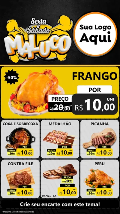 Modelo de Rede Social para Stories com o tema Sexta e Sábado Maluco para Assados
