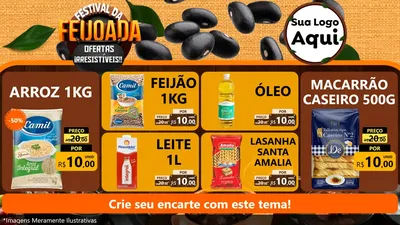 Modelo de TV para TV Horizontal com o tema Festival da Feijoada para Supermercado