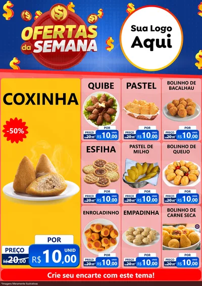 Modelo de Encarte para Encarte A4 Vertical com o tema Ofertas Da Semana para Salgadaria