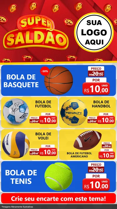Modelo de TV para TV Vertical com o tema Super Saldão para Artigos Esportivos