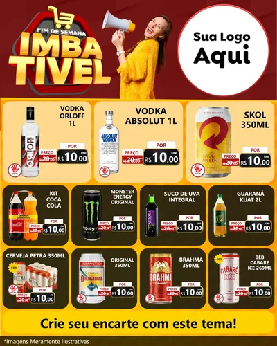 Modelo de Rede Social para Feed Instagram com o tema Fim de Semana Imbatível para Distribuidora de bebidas