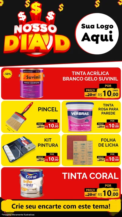 Modelo de TV para TV Vertical com o tema Nosso Dia D para Tintas e Ferramentas