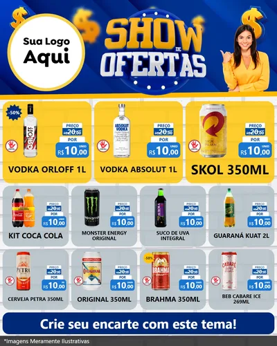 Modelo de Rede Social para Feed Instagram com o tema Show de Ofertas para Distribuidora de bebidas