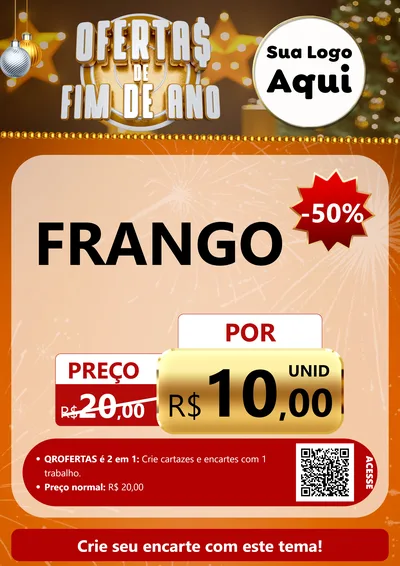 Modelo de Cartaz para Cartaz A4 Vertical com o tema Ofertas de Fim de Ano para Assados