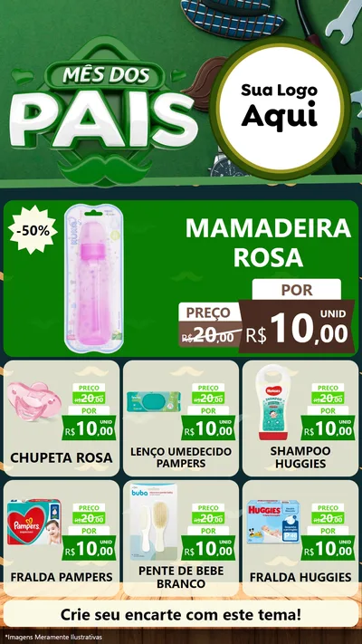 Modelo de Rede Social para Stories com o tema Mês dos Pais para Bebês
