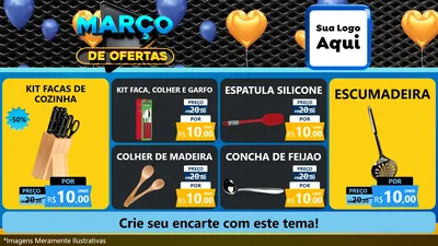 Modelo de TV para TV Horizontal com o tema Março de Ofertas para Utilidades Domésticas
