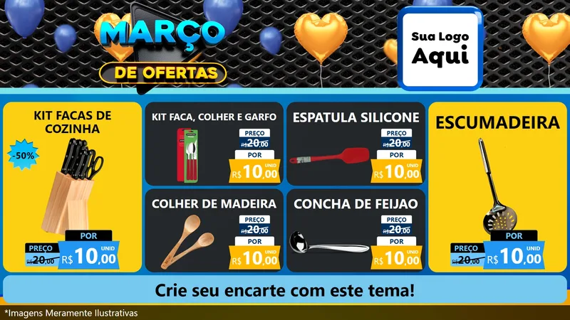 Modelo de TV para TV Horizontal com o tema Março de Ofertas para Utilidades Domésticas