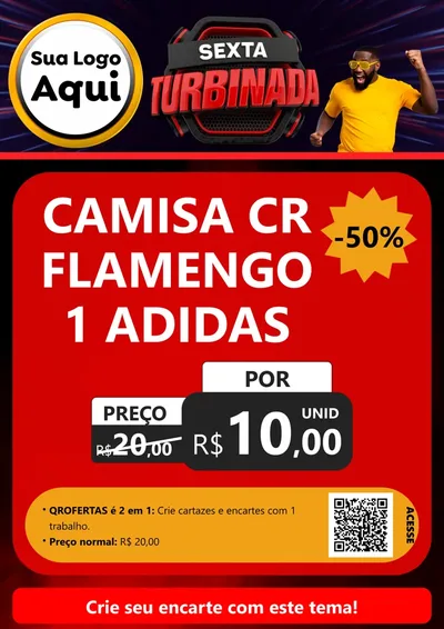 Modelo de Cartaz para Cartaz A4 Vertical com o tema Sexta Turbinada para Roupas e acessórios