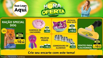 Modelo de TV para TV Horizontal com o tema Hora da Oferta para Pet Shop