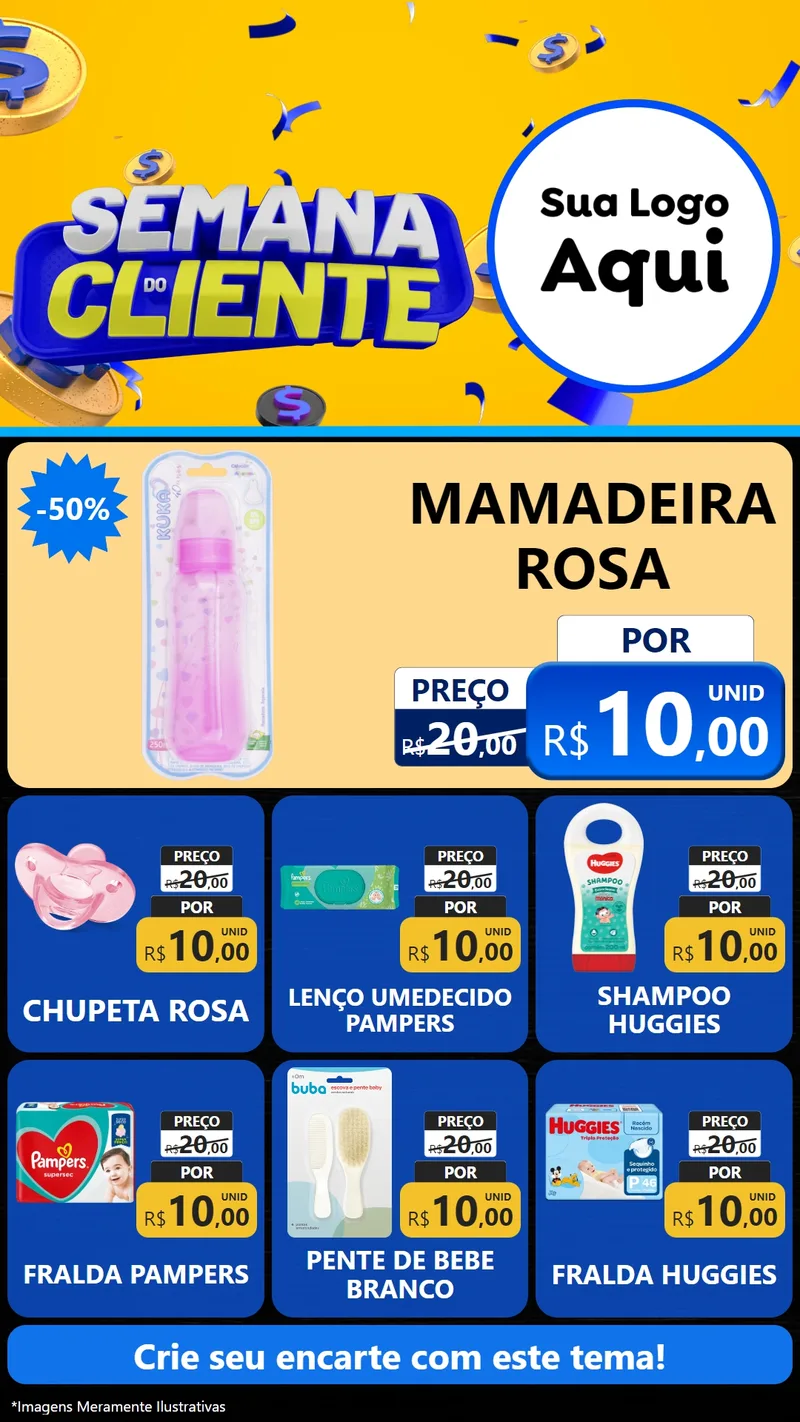 Modelo de Rede Social para Stories com o tema Semana do Cliente para Bebês