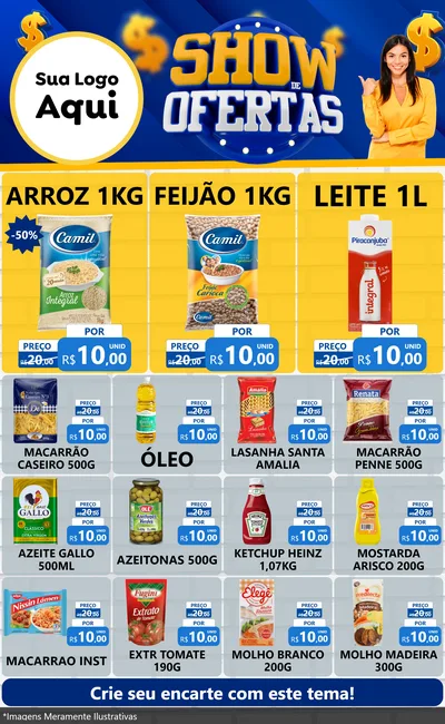 Modelo de Encarte para Encarte Grande com o tema Show de Ofertas para Supermercado