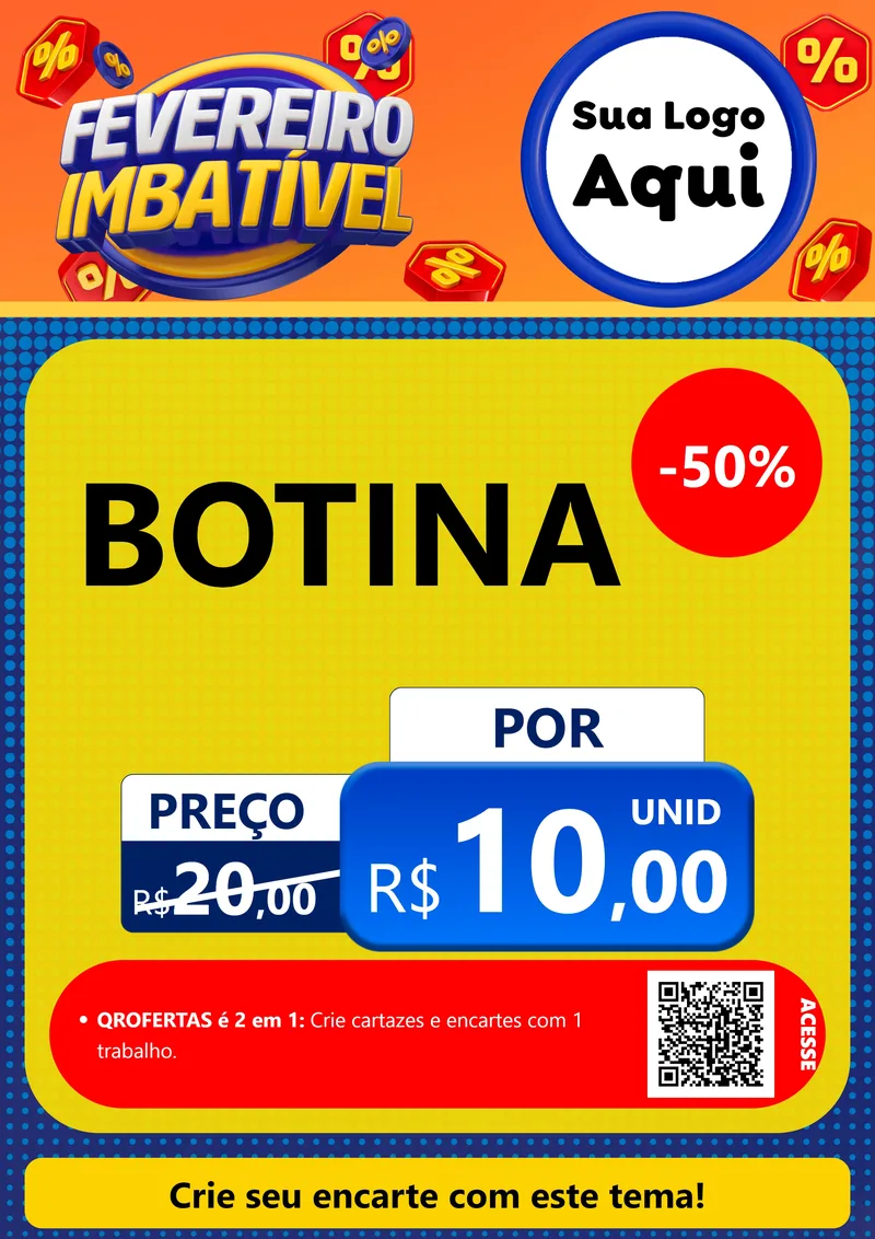 Modelo de Cartaz para Cartaz A4 Vertical com o tema Fevereiro Imbatível para Agropecuária