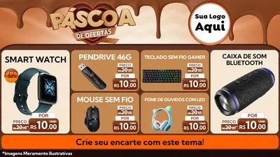 Modelo de TV para TV Horizontal com o tema Páscoa de Ofertas para Informática