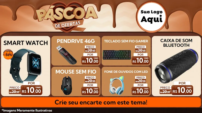 Modelo de TV para TV Horizontal com o tema Páscoa de Ofertas para Informática
