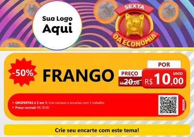 Modelo de Cartaz para Cartaz A4 Horizontal com o tema Sexta da Economia para Assados