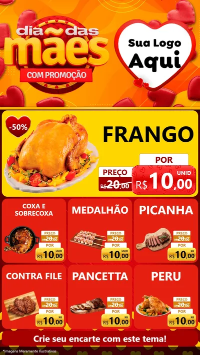 Modelo de Rede Social para Stories com o tema Dia das Mães com Promoção para Assados