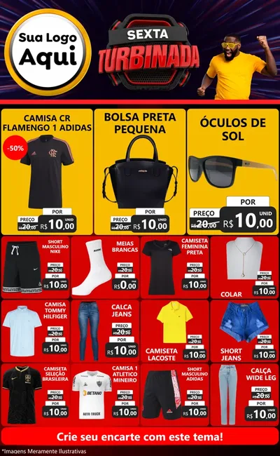 Modelo de Encarte para Encarte Grande com o tema Sexta Turbinada para Roupas e acessórios