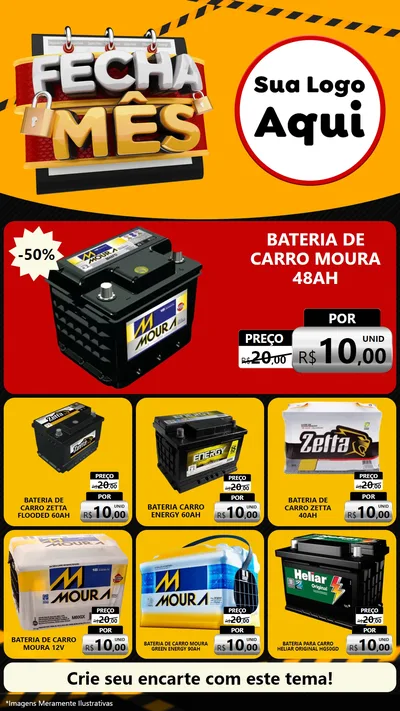 Modelo de Rede Social para Stories com o tema Fecha Mês para Baterias Elétricas