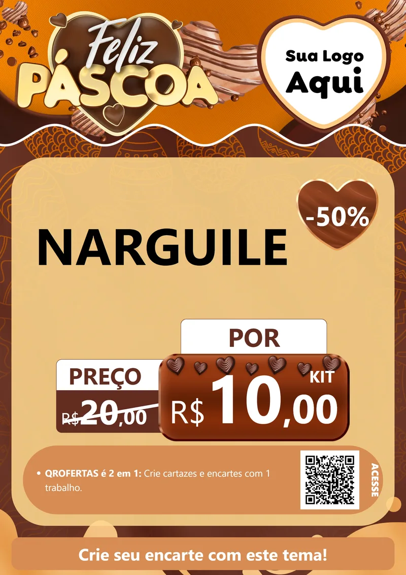 Modelo de Cartaz para Cartaz A4 Vertical com o tema Feliz Páscoa para Tabacaria