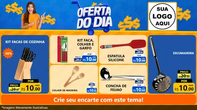 Modelo de TV para TV Horizontal com o tema Oferta do Dia para Utilidades Domésticas