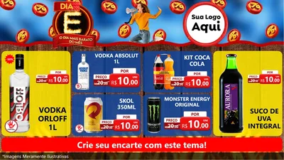 Modelo de TV para TV Horizontal com o tema Dia E - O Dia Mais Barato Do Mês para Distribuidora de bebidas