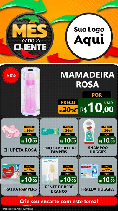 Modelo de Rede Social para Stories com o tema Mês do Cliente para Bebês