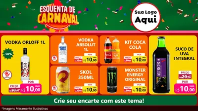 Modelo de TV para TV Horizontal com o tema Esquenta de Carnaval para Distribuidora de bebidas