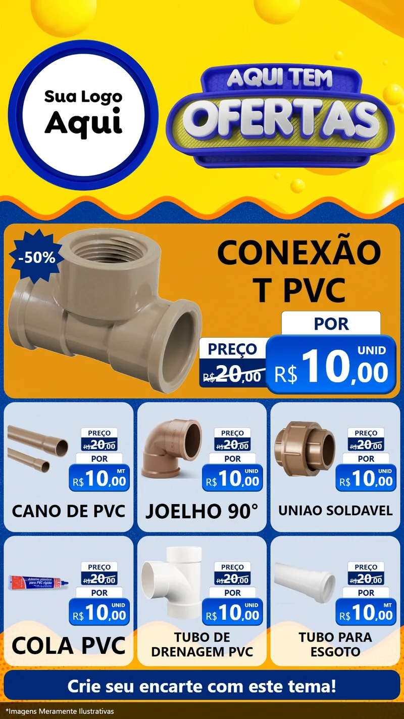 Modelo de Rede Social para Stories com o tema Aqui Tem Ofertas para Tubos e conexões