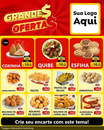 Modelo de Rede Social para Feed Instagram com o tema Grandes Ofertas para Salgadaria