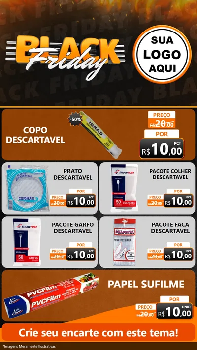 Modelo de TV para TV Vertical com o tema Black Friday para Embalagens