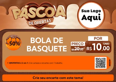 Modelo de Cartaz para Cartaz A4 Horizontal com o tema Páscoa de Ofertas para Artigos Esportivos