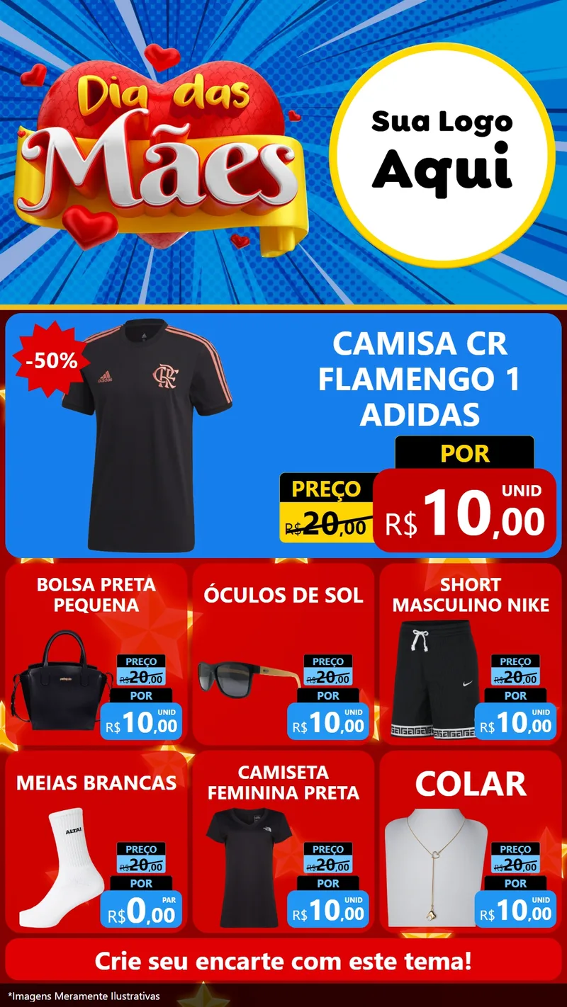 Modelo de Rede Social para Stories com o tema Dia das Mães para Roupas e acessórios