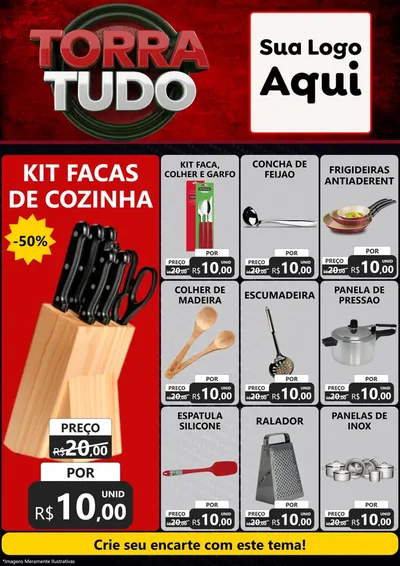Modelo de Encarte para Encarte A4 Vertical com o tema Torra Tudo para Utilidades Domésticas