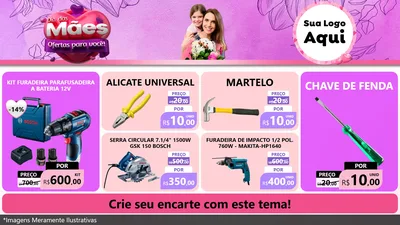 Modelo de TV para TV Horizontal com o tema Dia das Mães Ofertas para Você! para Maquinas e Ferramentas