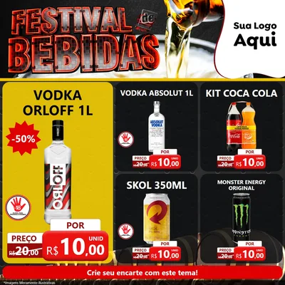 Modelo de Rede Social para Feed Facebook com o tema Festival de Bebidas para Distribuidora de bebidas