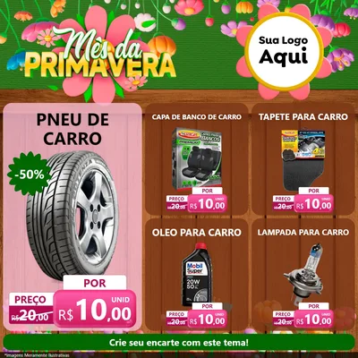 Modelo de Rede Social para Feed Facebook com o tema Mês da Primavera para Auto peças
