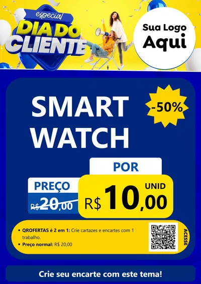 Modelo de Cartaz para Cartaz A4 Vertical com o tema Especial Dia do Cliente para Informática