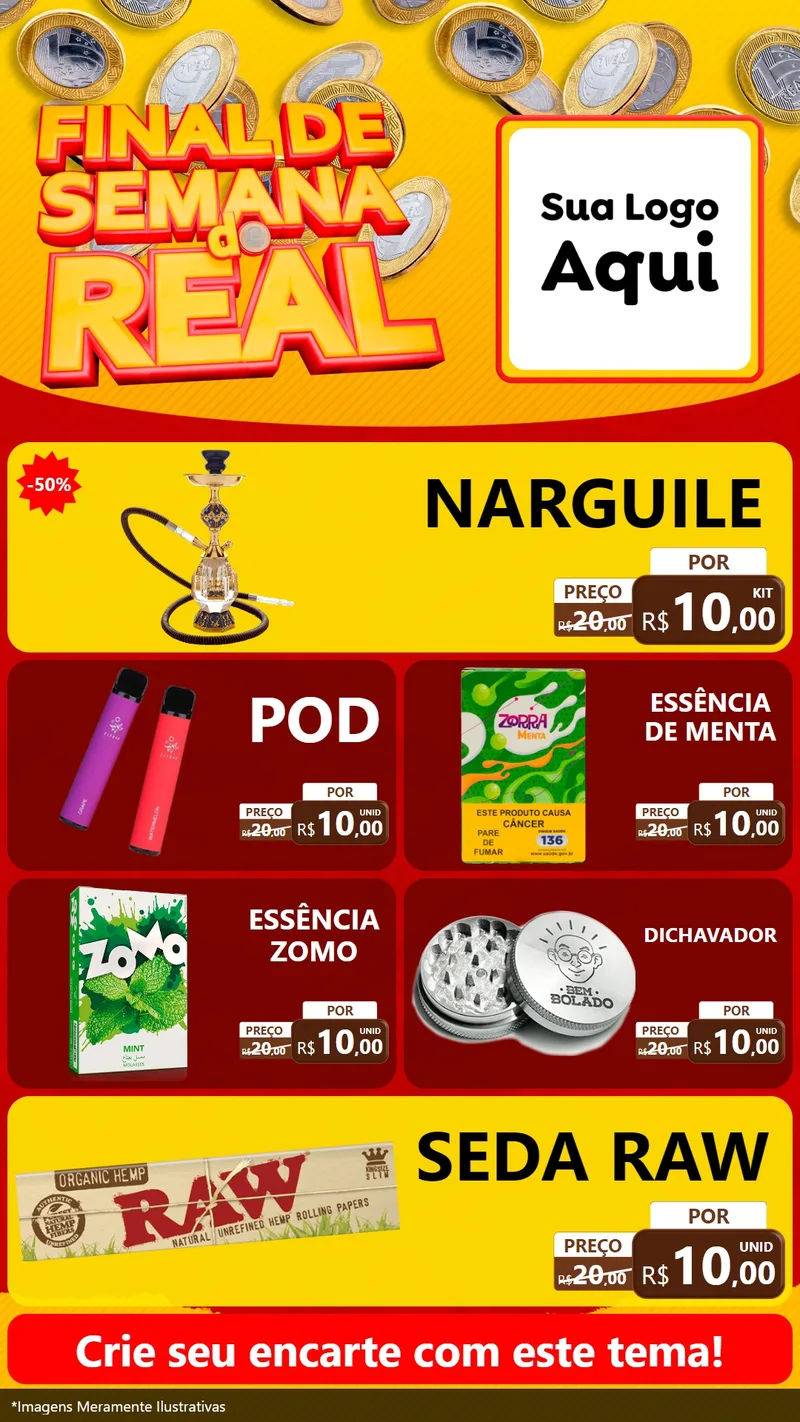 Modelo de TV para TV Vertical com o tema Final de Semana do Real para Tabacaria