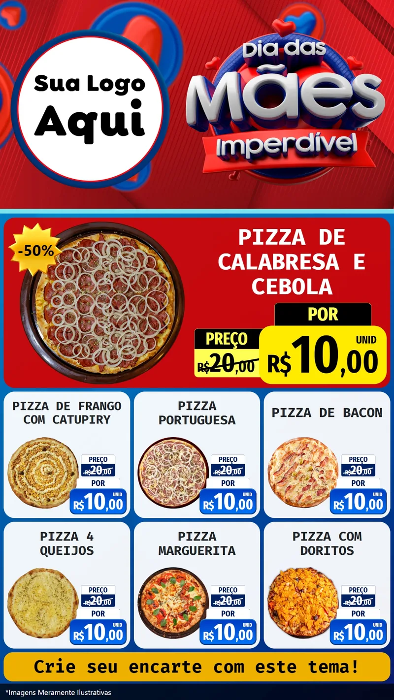 Modelo de Rede Social para Stories com o tema Dia Das Mães Imperdível para Pizzaria
