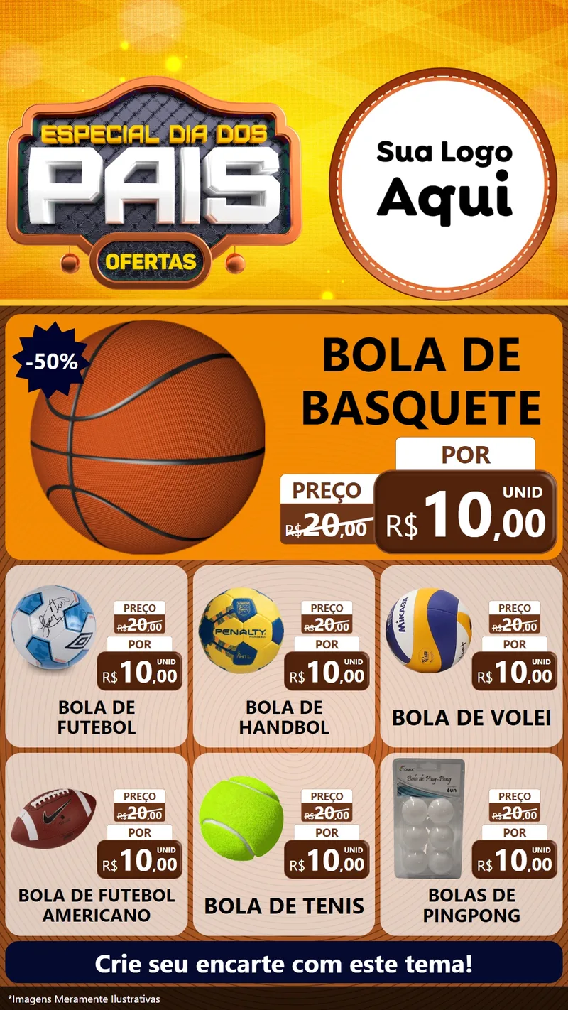Modelo de Rede Social para Stories com o tema Especial Dia dos Pais para Artigos Esportivos