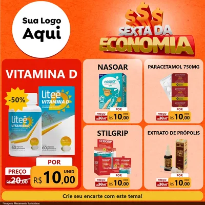 Modelo de Rede Social para Feed Facebook com o tema Sexta da Economia para Farmácia
