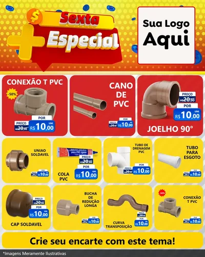 Modelo de Rede Social para Feed Instagram com o tema Sexta Mais Especial para Tubos e conexões