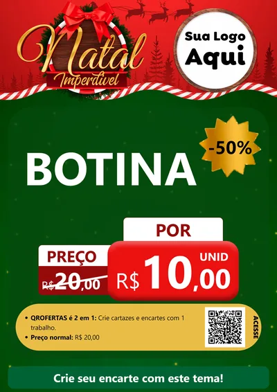 Modelo de Cartaz para Cartaz A4 Vertical com o tema Natal Imperdível para Agropecuária