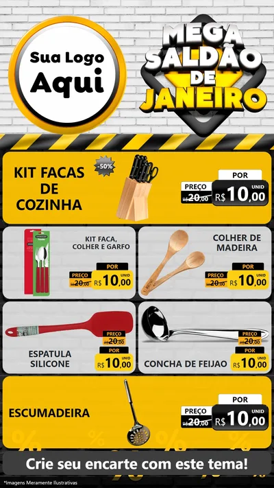 Modelo de TV para TV Vertical com o tema Mega Saldão de Janeiro para Utilidades Domésticas