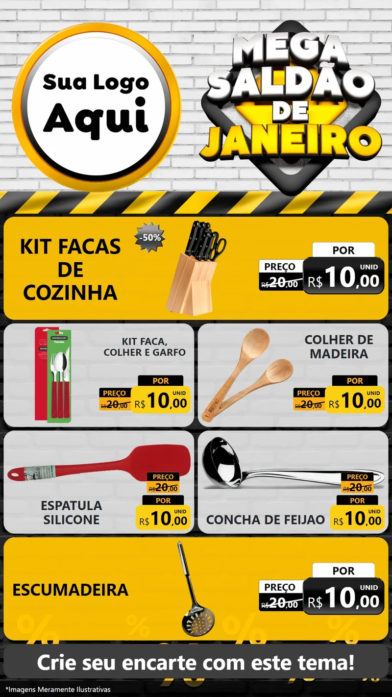 Modelo de TV para TV Vertical com o tema Mega Saldão de Janeiro para Utilidades Domésticas