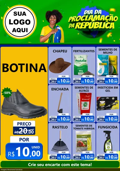 Modelo de Encarte para Encarte A4 Vertical com o tema Dia Da Proclamação Da República para Agropecuária