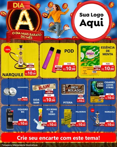 Modelo de Rede Social para Feed Instagram com o tema Dia A - O Dia Mais Barato Do Mês para Tabacaria