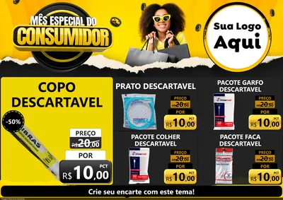 Modelo de Encarte para Encarte A4 Horizontal com o tema Mês Especial do Consumidor para Embalagens